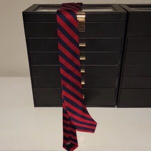 J. Crew Navy and Red Diagonal Striped Tie